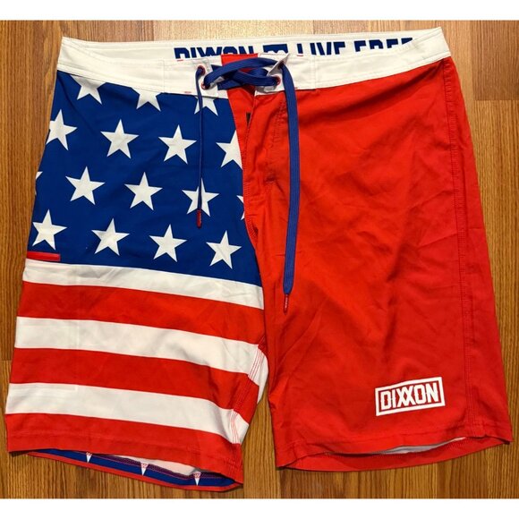 Dixxon 76er Board Shorts Mens 36 9" American Flag USA Swim Trunks - Picture 1 of 6